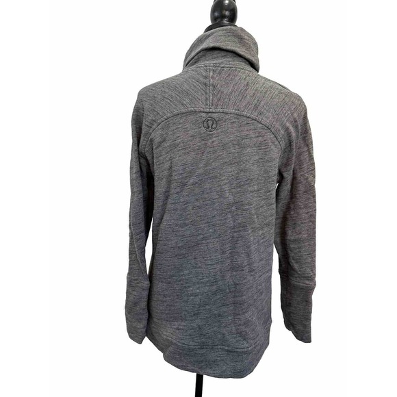 Lululemon To You Tunic Women's 6 Gray Pullover Turtleneck Heathered Grey Terry - Picture 2 of 6